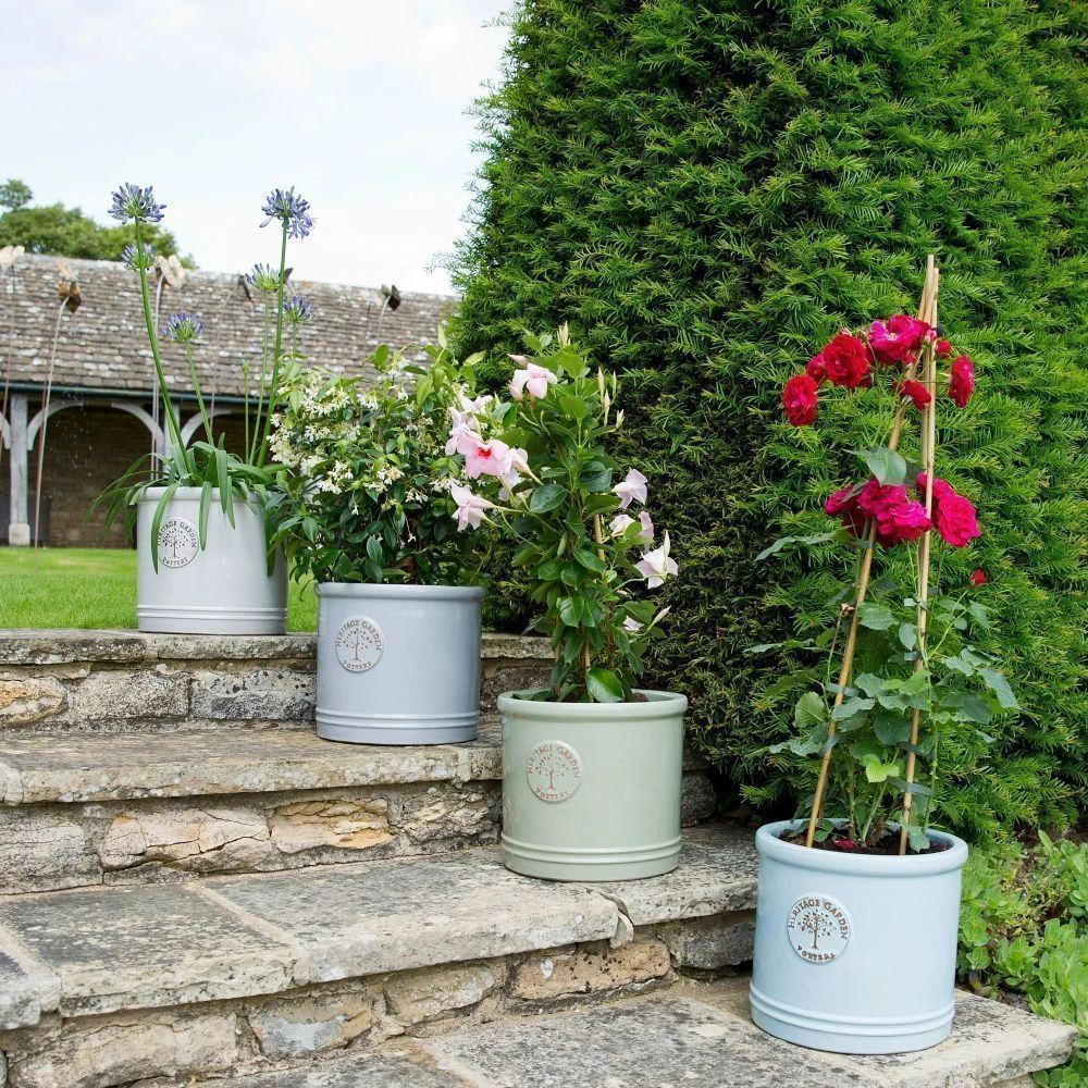 Woodlodge 38cm White / Cream Glazed Heritage Cylinder Pot 4 Woodlodge 38cm White / Cream Glazed Heritage Cylinder Pot - Image 2