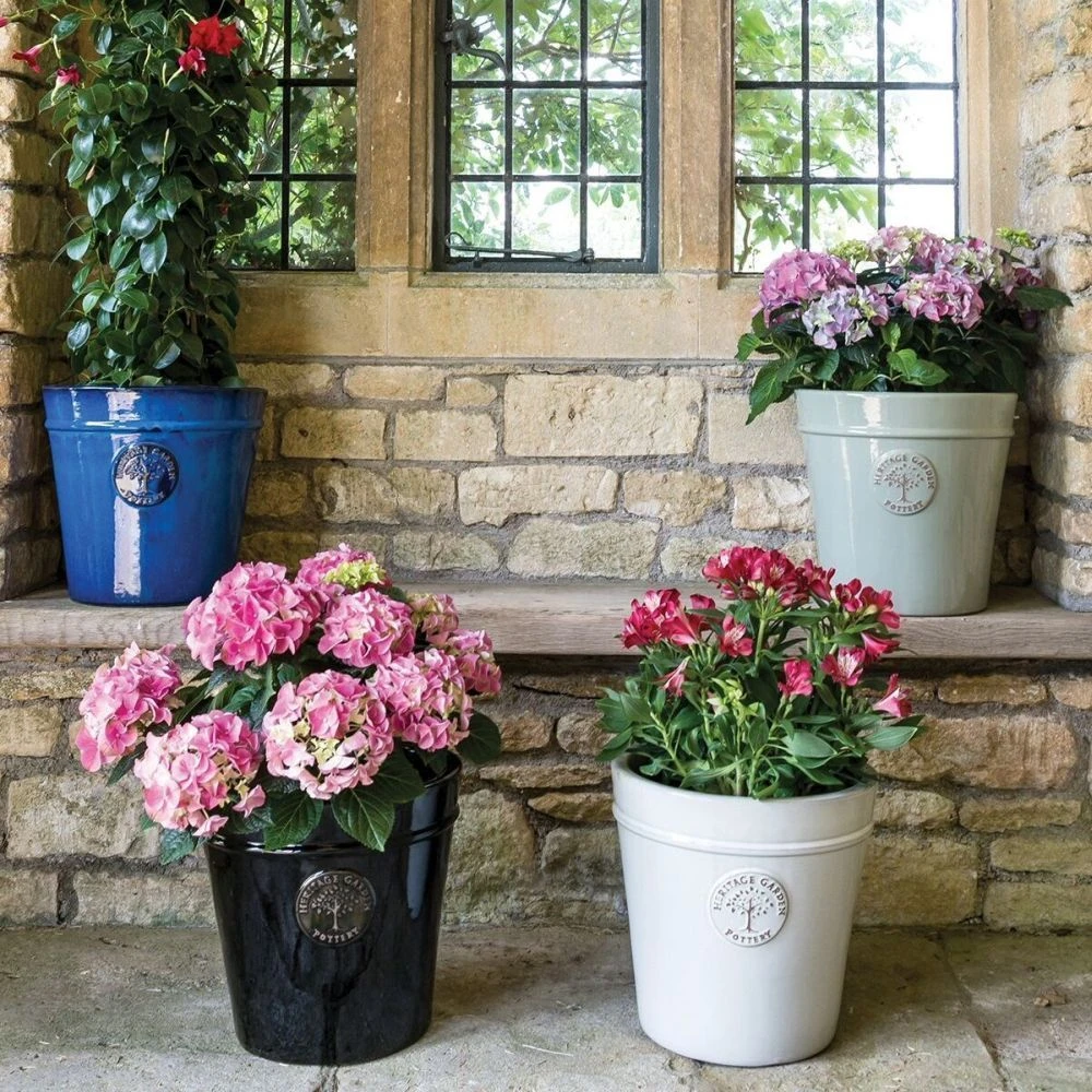 Woodlodge 33cm Pastel Grey Glazed Heritage Pot 4 Woodlodge 33cm Pastel Grey Glazed Heritage Pot - Image 2