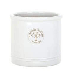 Woodlodge 38cm White / Cream Glazed Heritage Cylinder Pot 9 Woodlodge 38cm White / Cream Glazed Heritage Cylinder Pot -PlantCraft Sales Shop 5021346500646 3