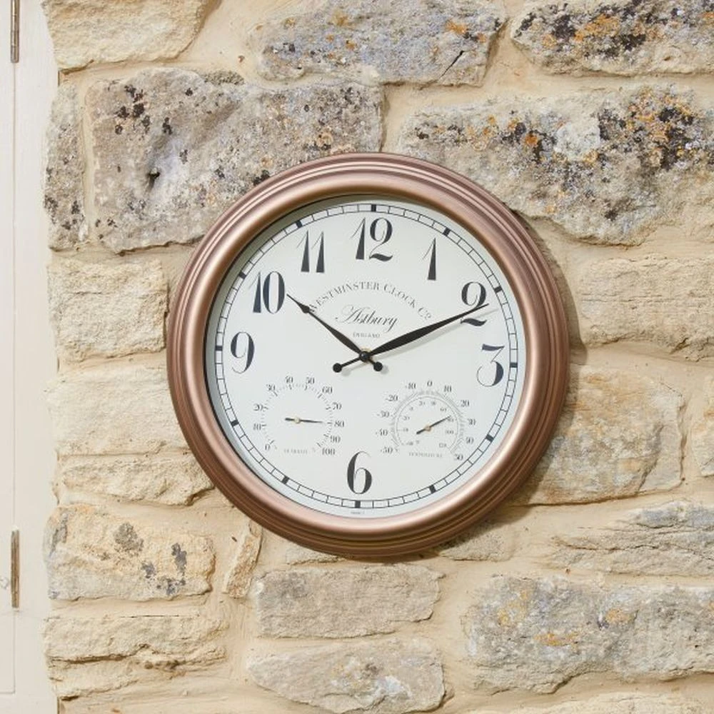 Outside In 12" Astbury Wall Clock & Thermometer 4 Outside In 12" Astbury Wall Clock & Thermometer - Image 2