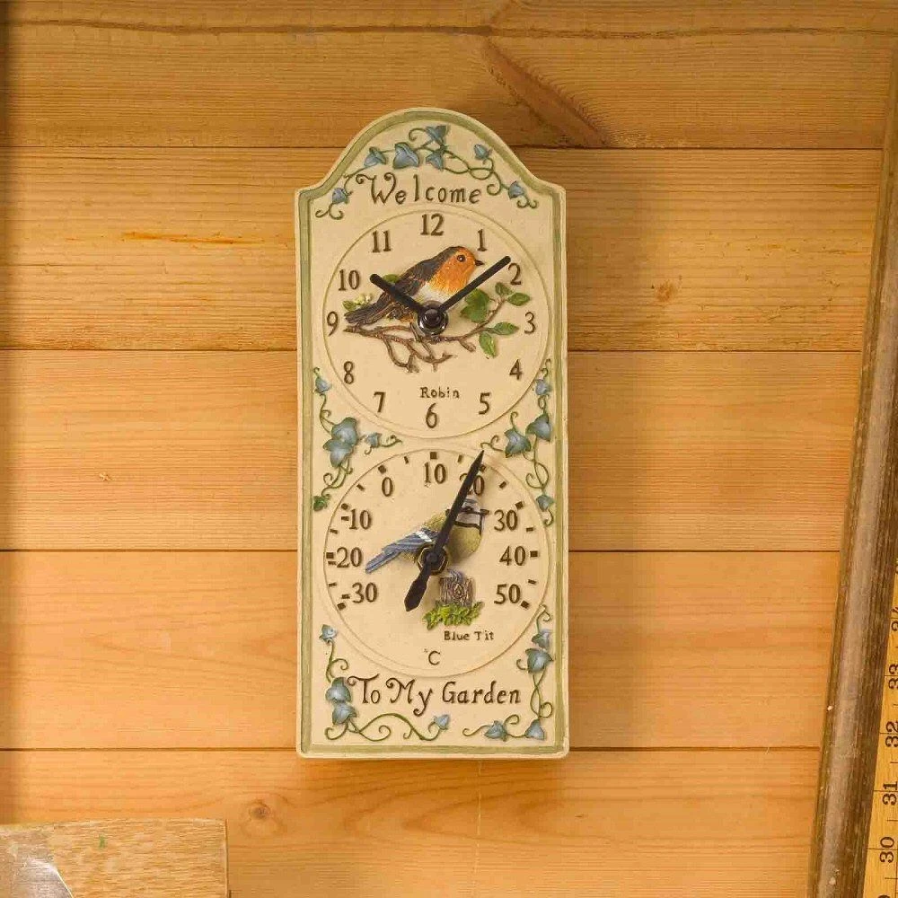 Outside In 28cm Birdberry Wall Clock & Thermometer 5 Outside In 28cm Birdberry Wall Clock & Thermometer - Image 3