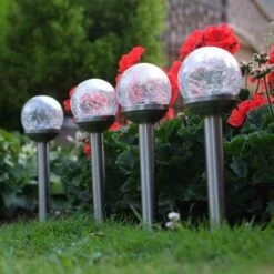 Smart Solar 35cm Crackle Globe Colour Changing Stake Lights (5 Pack) -PlantCraft Sales Shop 5050642008471 3