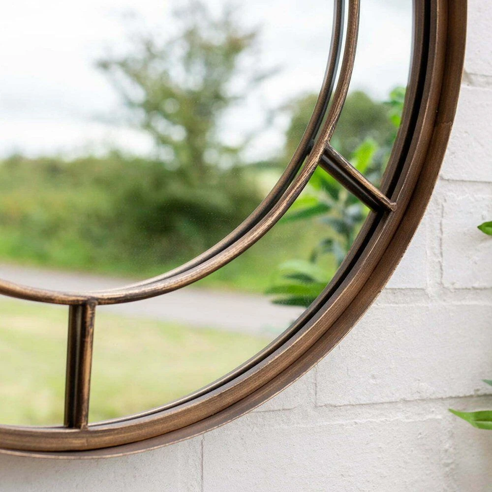 La Hacienda 60cm Valencia Round Steel Indoor/Outdoor Mirror 5 La Hacienda 60cm Valencia Round Steel Indoor/Outdoor Mirror - Image 3