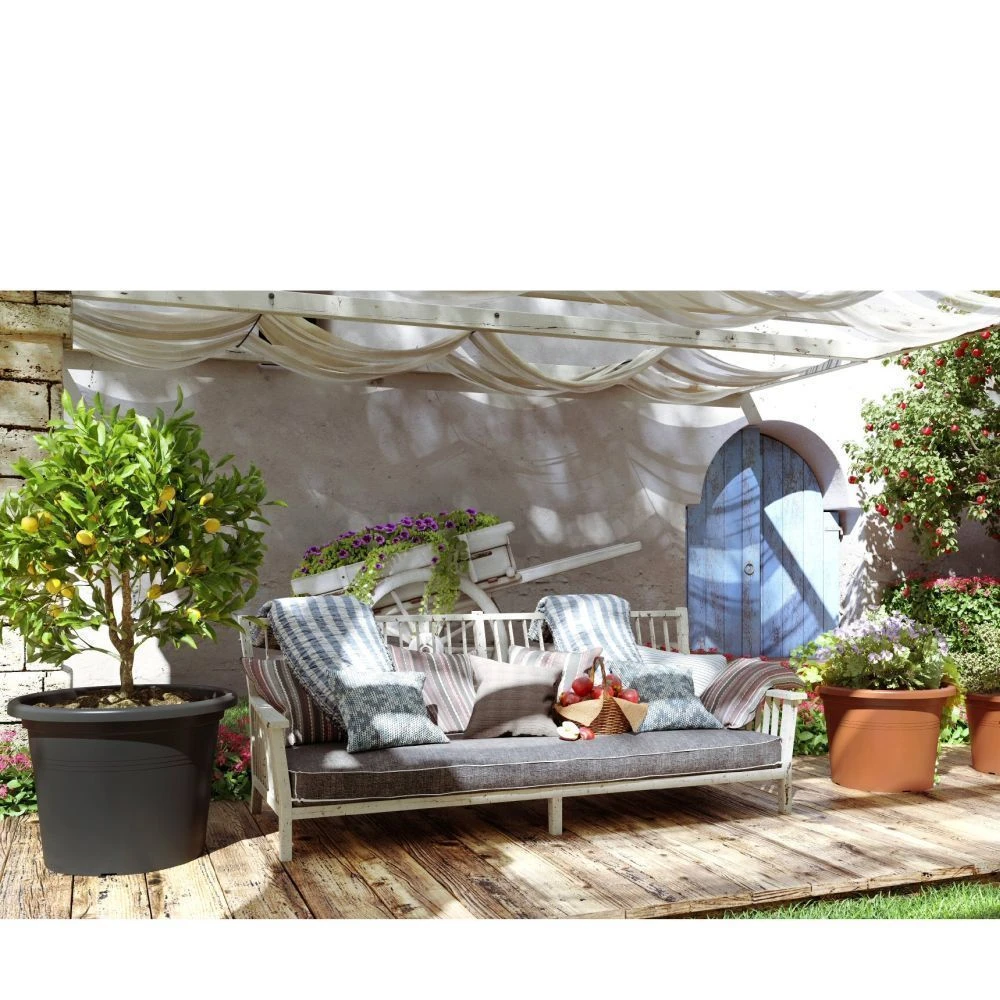 Artevasi 50cm Anthracite Venezia Cilindro Pot 4 Artevasi 50cm Anthracite Venezia Cilindro Pot - Image 2