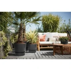 Elho 30cm Living Black Greenville Round Planter -PlantCraft Sales Shop 8711904332358 4