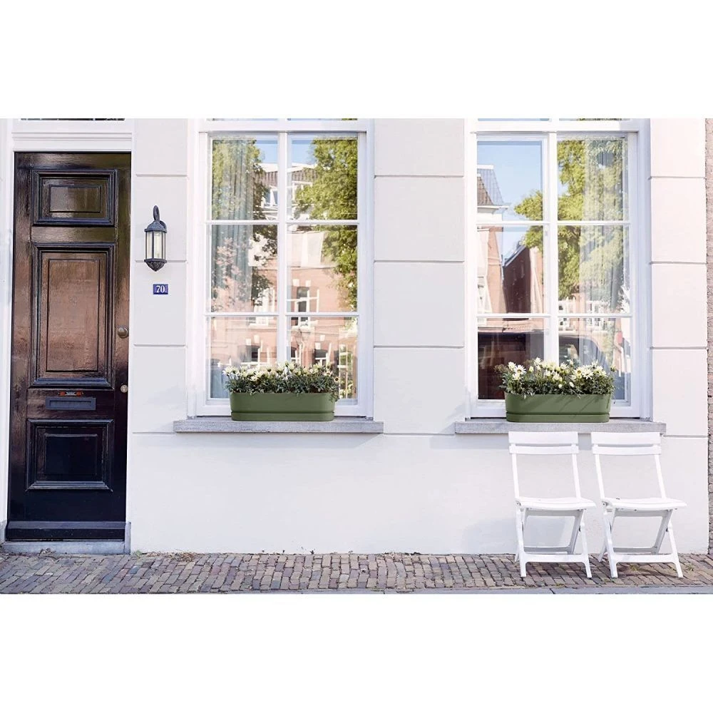 Elho 70cm Leaf Green Greenvillle Long Trough Planter 7 Elho 70cm Leaf Green Greenvillle Long Trough Planter - Image 5