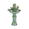 Lumineo 67cm Green Ceramic Two-Tier Bird Basin Water Fountain 2 Lumineo 67cm Green Ceramic Two-Tier Bird Basin Water Fountain -PlantCraft Sales Shop 8720093393330